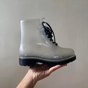 clear combat boots